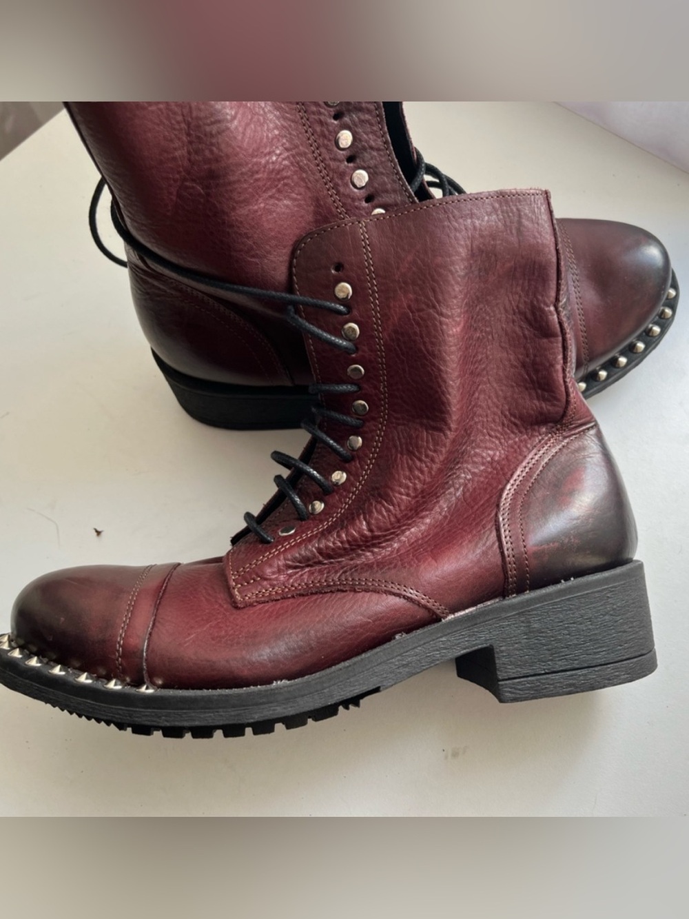METISSE Studded Leather Combat Boots
